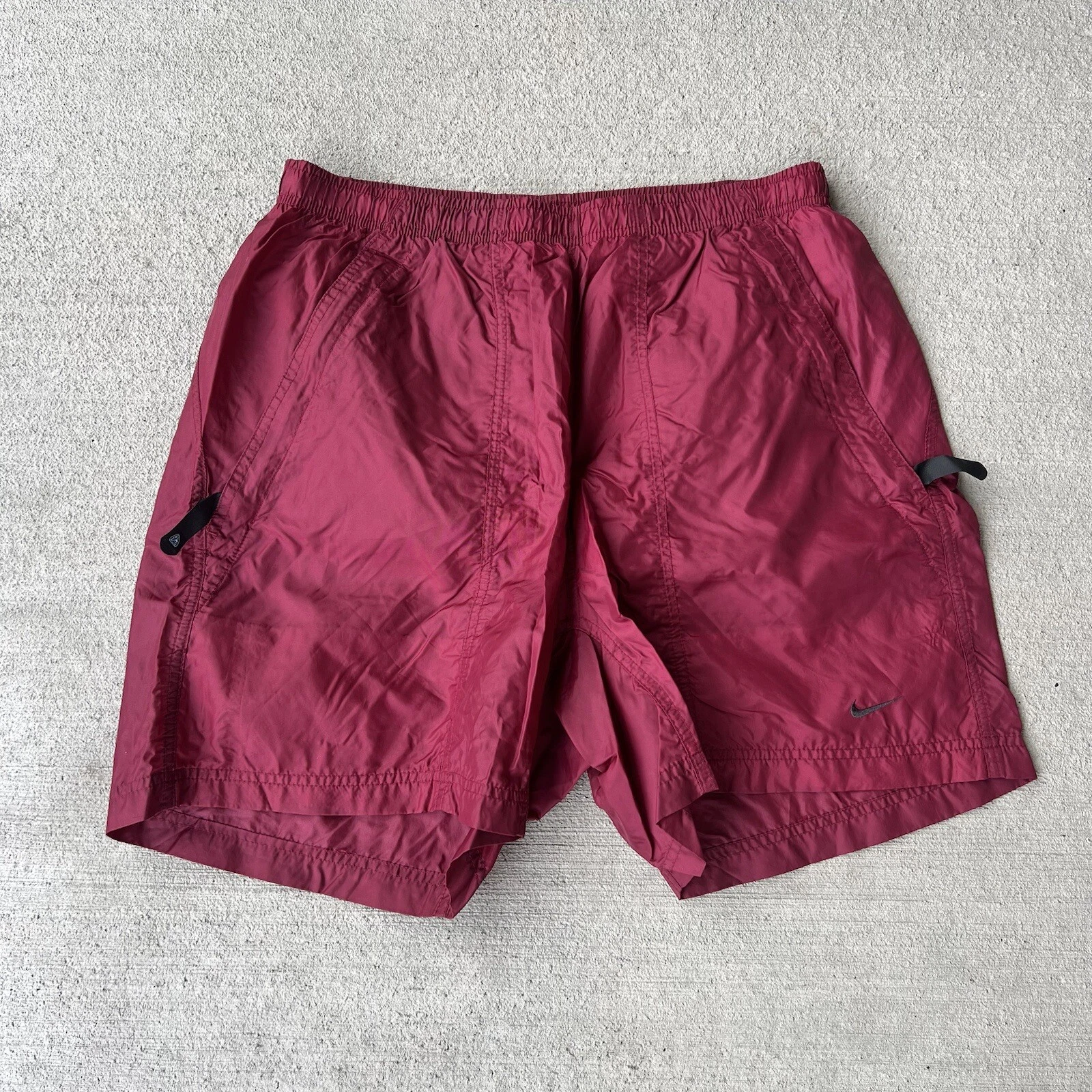 Nike ACG Vintage Running Shorts Mens XL Maroon 5” Inseam Mesh Lined Trail