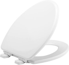 MAYFAIR 1843SLOW 000 Slow Close Elongated Toilet Seat White Enameled Wood