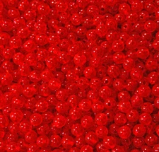Fire Red 6mm Round Beads 500pc USA for crafts fishing lures jewelry