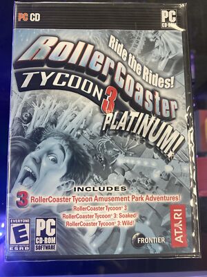 RARE BIG BOX - RollerCoaster Tycoon 3 Platinum (PC: Windows, 2006) NEW SEALED