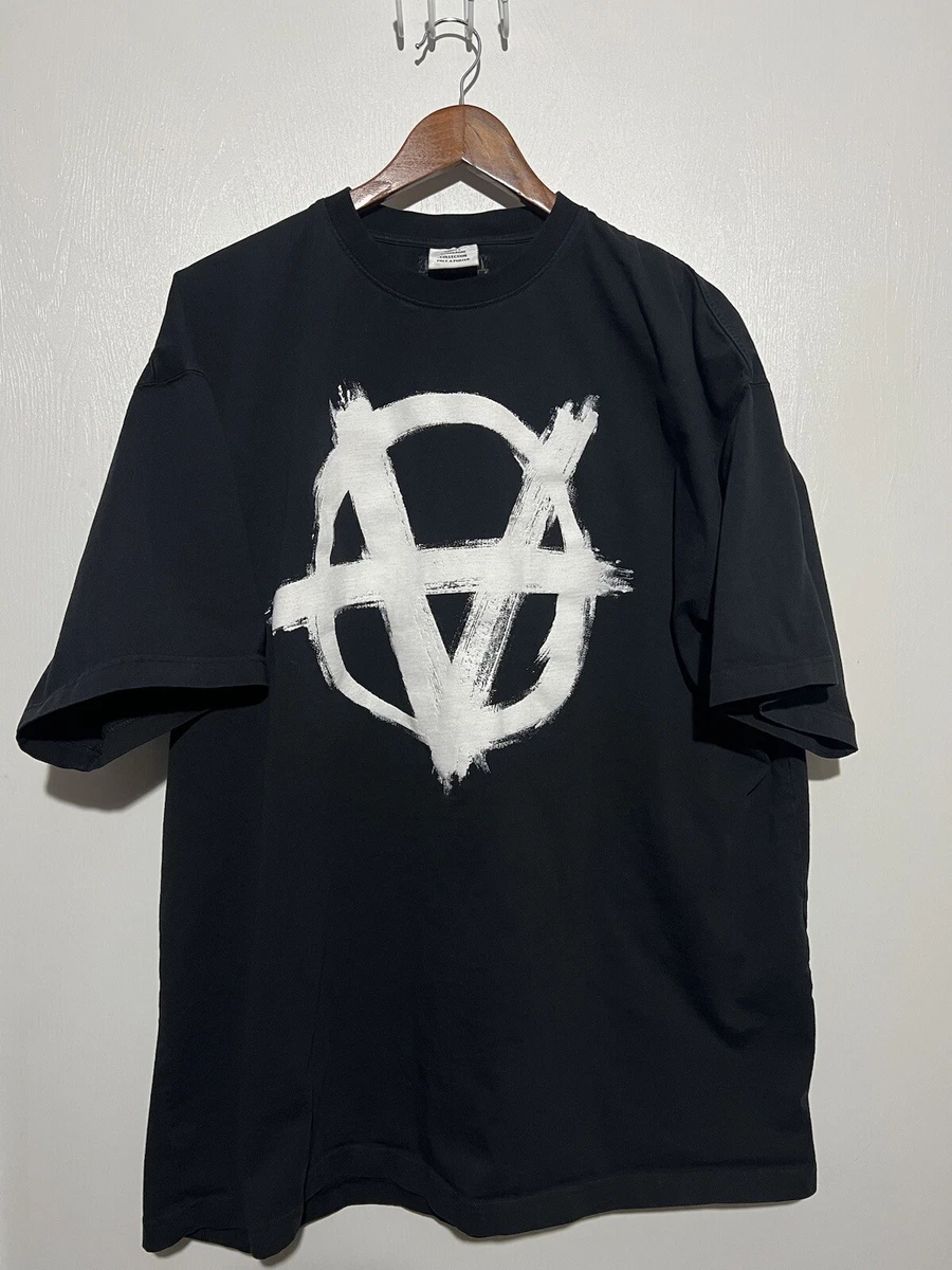 Vetements Authentic Designer Double Sided Anarchy T-Shirt Men