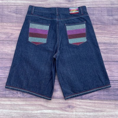 Vintage Y2K Hip Hop Baggy Style Coogi Denim Jorts Sz 36x13 Shorts Jnco Blue Wash