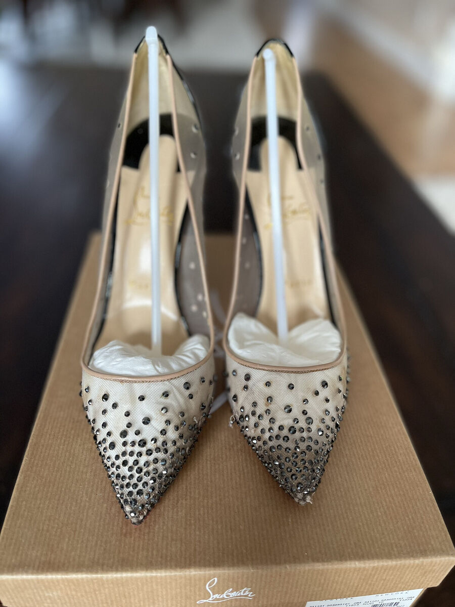 louboutin follies strass silver