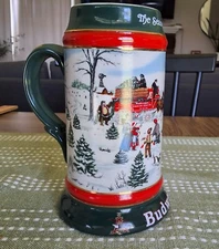 Budweiser  beer stein 1991 collector's series "The seasons best" Bud beer mug