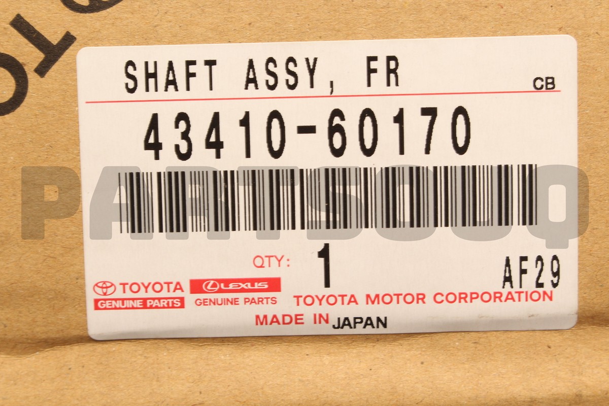 4341060170 Genuine Toyota SHAFT ASSY FR 43410-60170 | eBay
