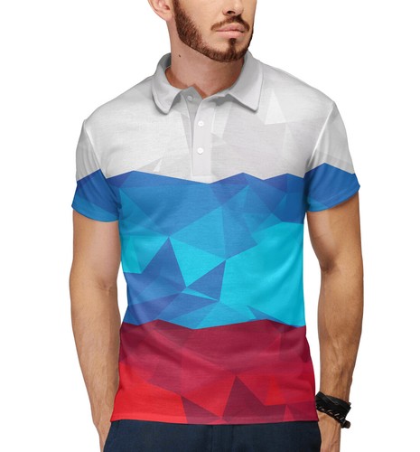 Polo neck tricolor - Russian t-shirt 