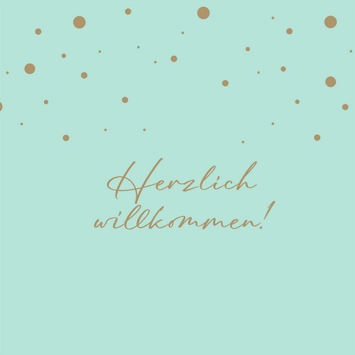 20 Servietten Herzlich Willkommen - Willkommen Schrift Punkte Tupfen 33X33Cm-image