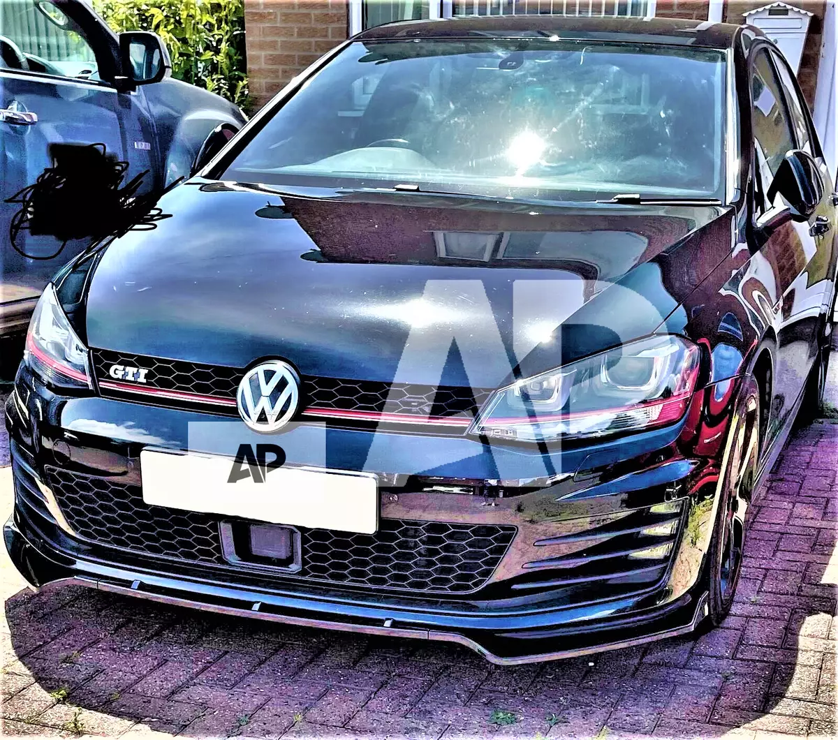 VW Golf MK7 MK7.5 R GTD GTI TSI TDI Front Splitter Spoiler Lip Body Kit 2013 20