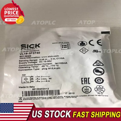 New SICK VL18-3F3740 6013620 VL183F3740 PHOTOELECTRIC REFLEX RETRO-REFLECTIVE