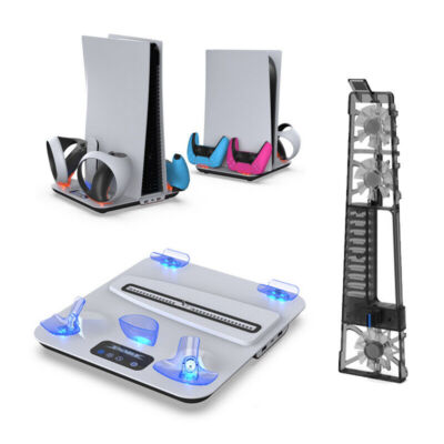 For PS5 Slim PS VR2 Console Charging Base Cooling Fans Headset Stand Accessories