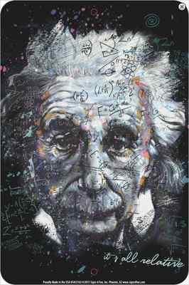 Einstein Es Ist Alles Relativ Aluminium Schild 300mm x 200mm (sf)