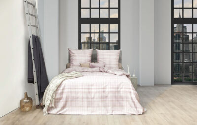 HNL Satin-Bettwäsche Digitaldruck Cassel rosa klassisch 155 cm x 220 cm