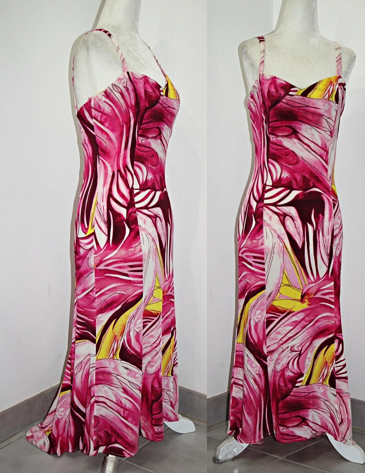 Abito Versace Jeans Couture Cinturino Spaghetti Jersey Sirena Midi taglia M IT 42*28