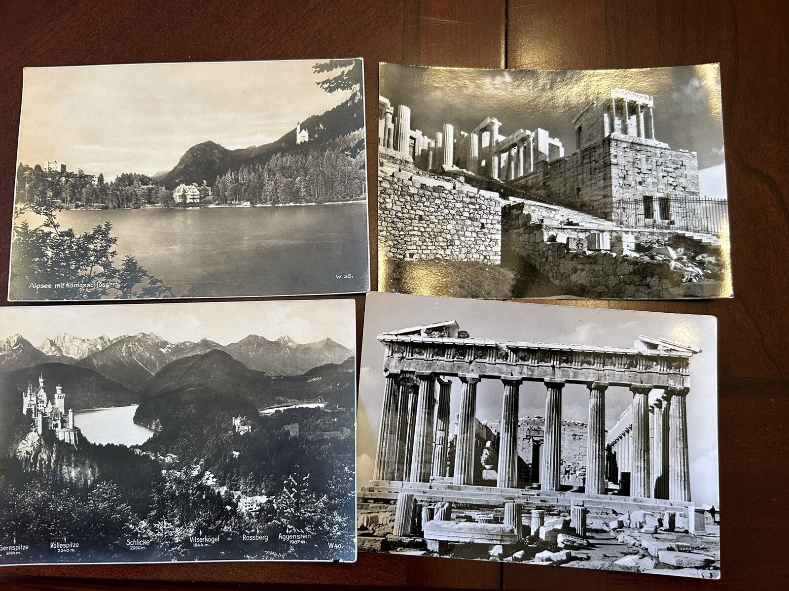 Vintage Real Postcard Lot of 4 Athens Greece Acropolis RPPC Castle Alps ...