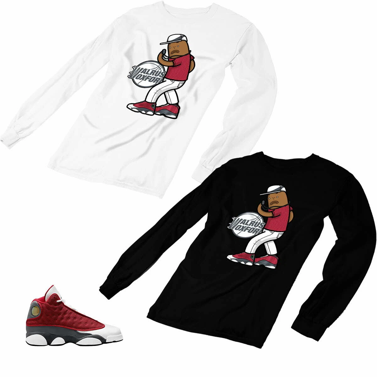 Jordan 13 Red Flint Custom Designed T shirt / hoodie JD 13-22-34