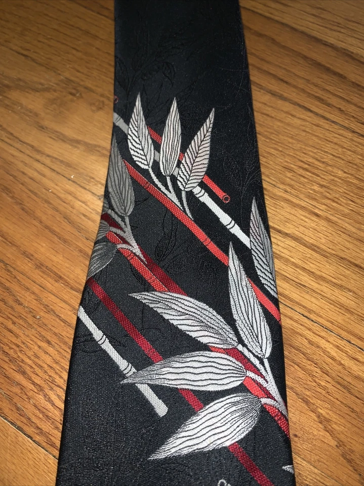 手工制作 独特 原装 黑色 中国老虎 莉莉 漂亮 性感 领带 ❤️TB50 — 第 2/4 张图片