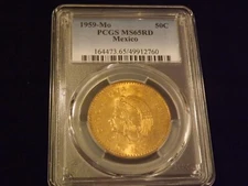 1959-Mo   50 C          Mexico                    PCGS   MS 65 RD