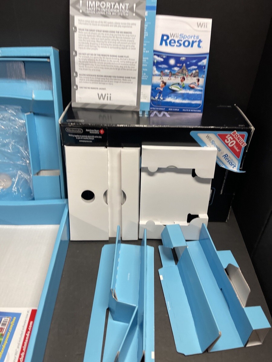 Nintendo Wii Black Wii Sports & Resort Black BOX ONLY Cardboard