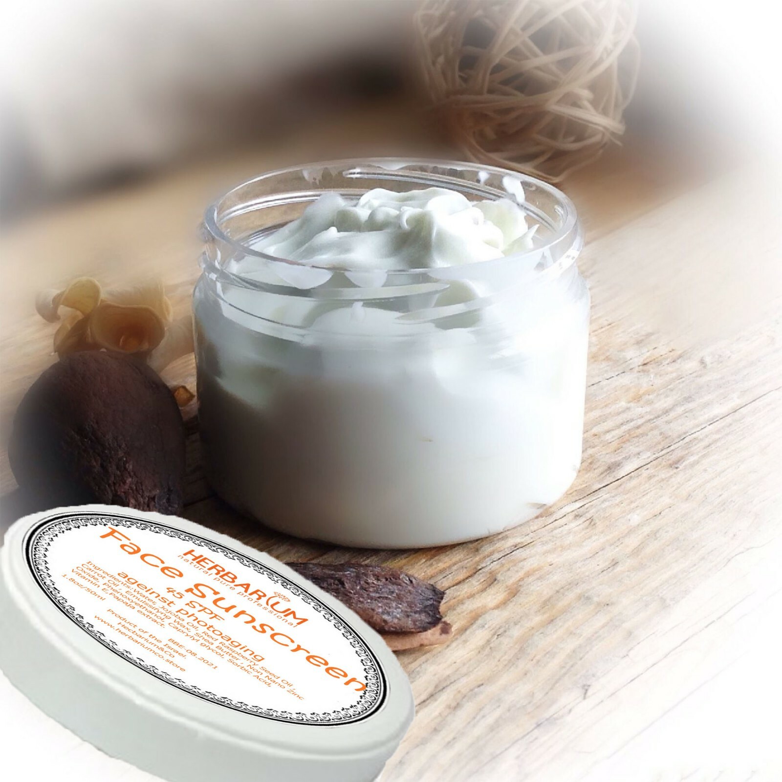 Face Sunscreen, Organic Sunblock, Natural Sunscreen, Vegan Sunscreen 1.8 oz/50ml-image