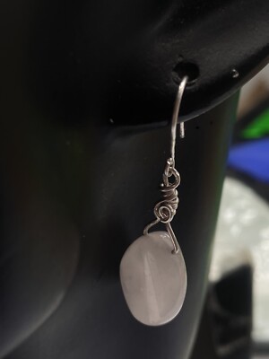Gift For Him Here 925 Sterling Silver Rose Quartz Drop Dangle Earrings
