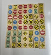 Wooden Street Signs Playset 28 pc Set, Perfect for Toy Vehicles/Trains