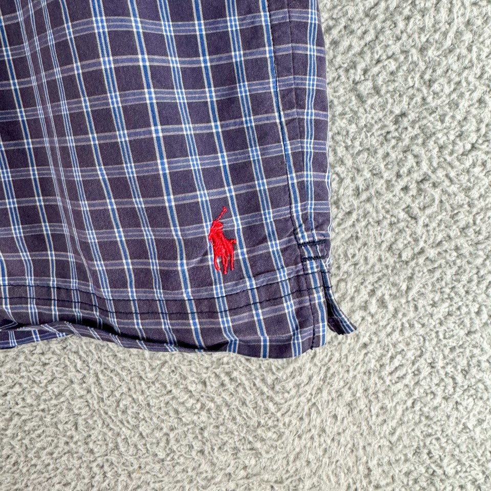 Polo Sport Ralph Lauren Swim Shorts Mens Large Blue Plaid Casual Swim
