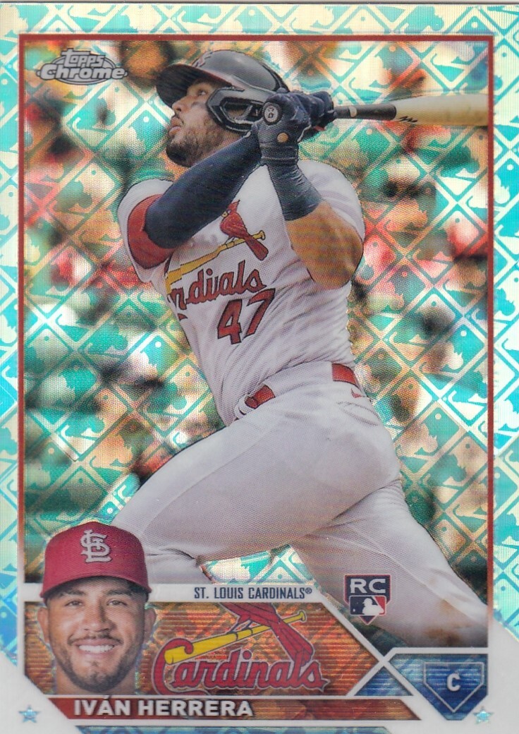 IVAN HERRERA TOPPS CHROME MLB LOGOFRACTOR ROOKIE CARD RC CARDINALS #177 2023 23
