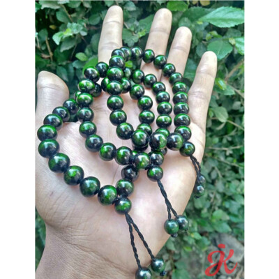 3 Pcs Genuine Green Sea Rattan 10mm Beads Bracelet Handmade Indonesia Tali Arus