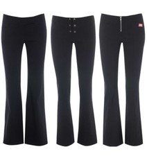 Miss Skinny Girls bootcut hipster stretch black sexy school trousers size 6-14