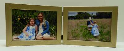 3.5x5 4x5 4x6 5x7  Silver Double Hinged Horizontal Wood Picture Frame New