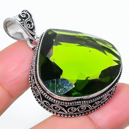 Pendentif En Argent Sterling 925 Et Pierre De Lune - Fait Main, Réglable, Pierre Naturelle, Neuf Inde