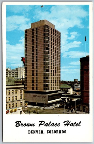 Vtg Denver Colorado CO Brown Palace Hotel 1960s View Old Chrome Postcard