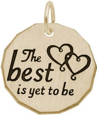 Gold-Plated Sterling Silver Black Enamel The Best Is Yet To Be Charm Rembrandt