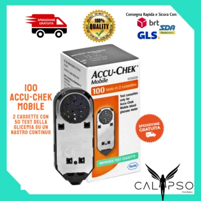 ACCU-CHEK 100 Accu Chek Mobile strisce reattive diabete test glucosio scadenza 05-2026