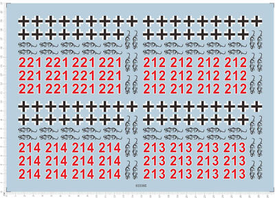 1/35 Tiger 213 214 221 212 Wittmann Tank Model Kit Water Decal