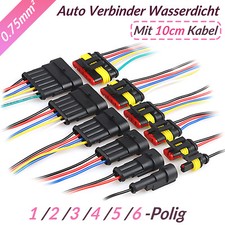 KFZ 1/2/3/4/5/6Polig mit Kabel Steckverbinder Auto Stecker Verbinder Wasserdicht