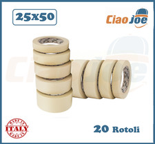 Nastro Carta Gommata 25x50 pittura mascheratura imballaggi resistente 20 rotoli
