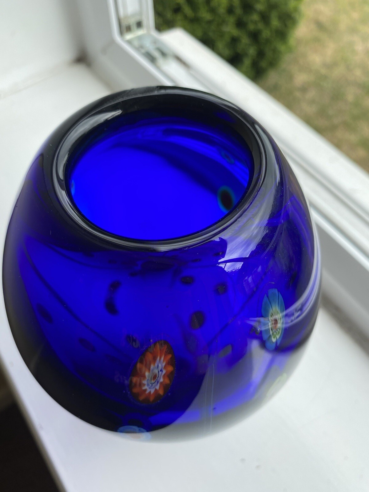 Blue Art Glass Vase eBay