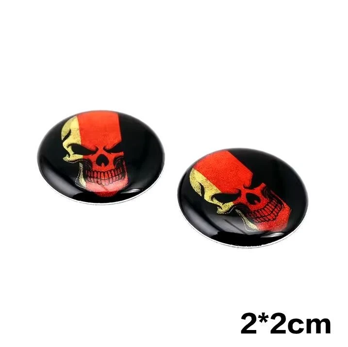 2x Pegatinas Insignias Gel Resina 3d Bandera Calavera Italiano/Alemán/Union Jack/Francés/Estados Unidos Foto 3 de 4