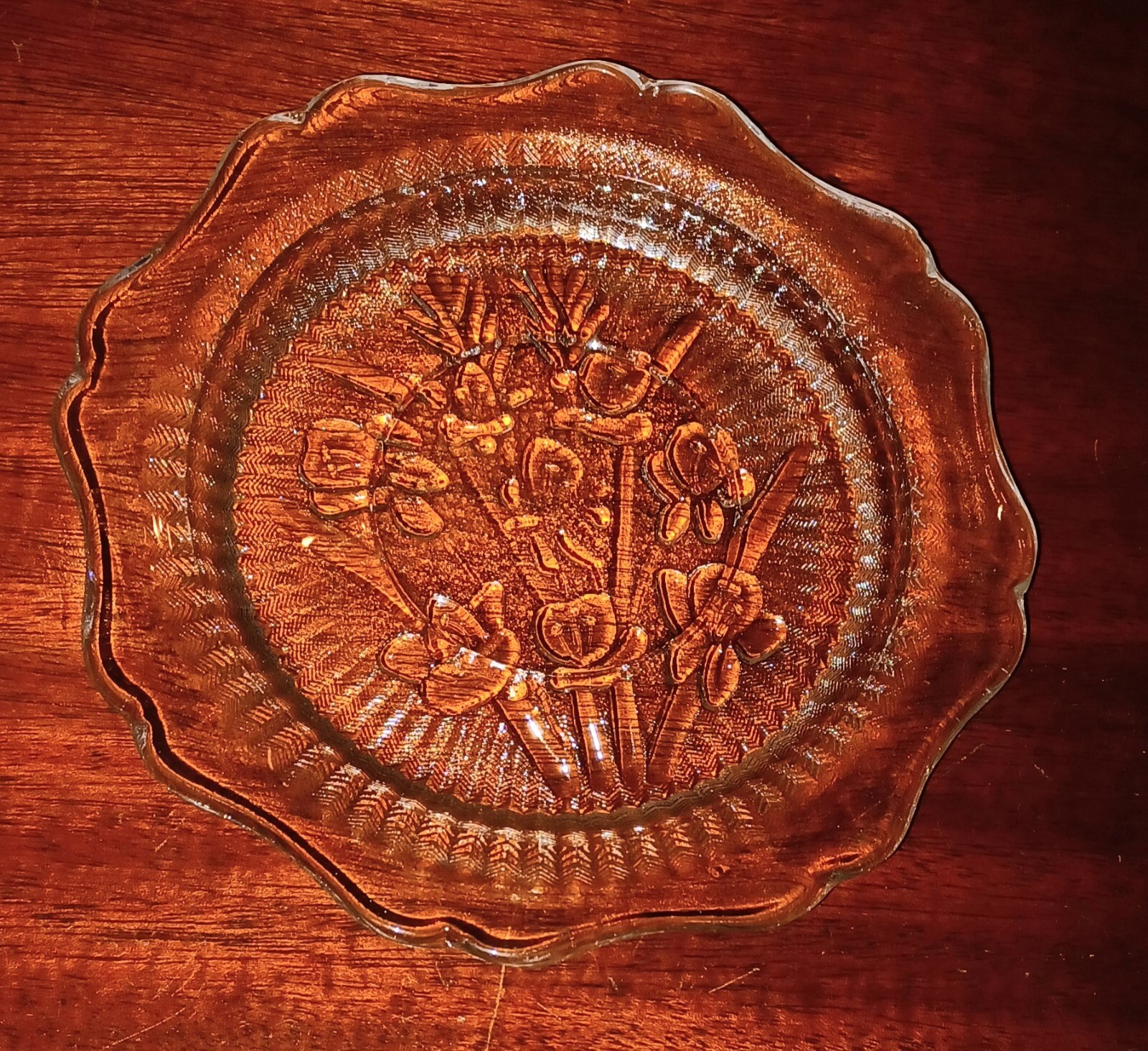 Vintage Jeannette Glass Co.  Clear Iris & Herringbone Coffee & Tea Cup & Saucer