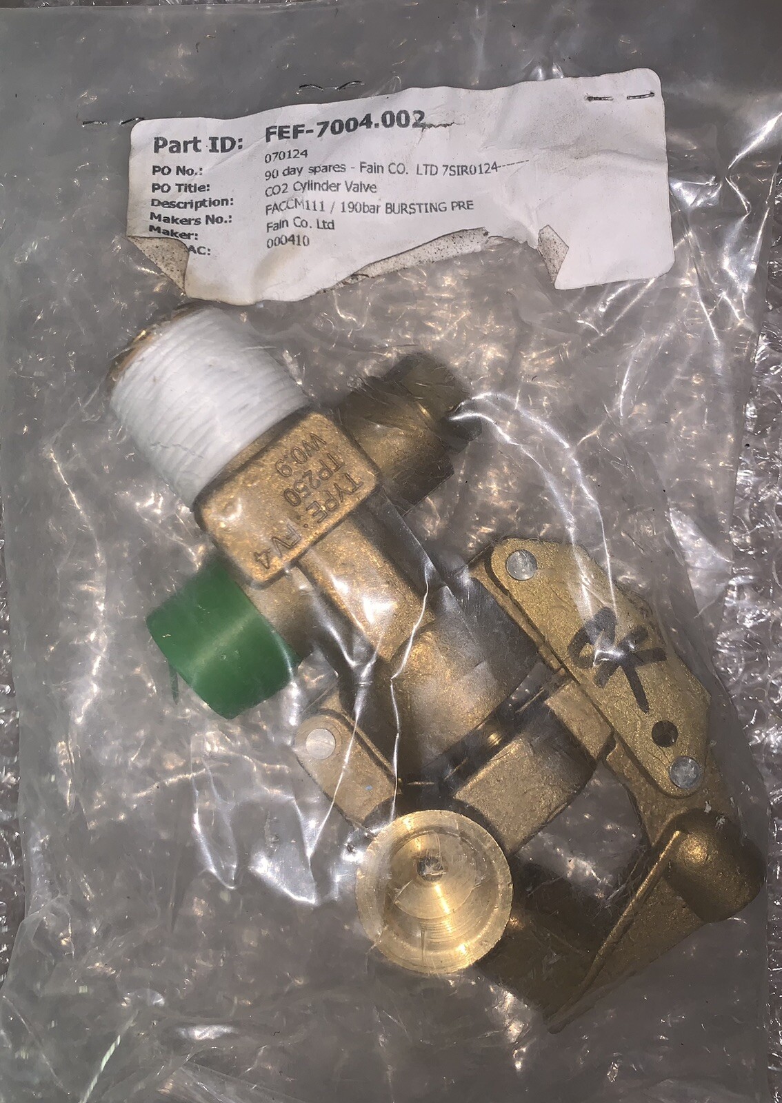 CO2 Cylinder valve Type FV4 TP250 W0.9 eBay