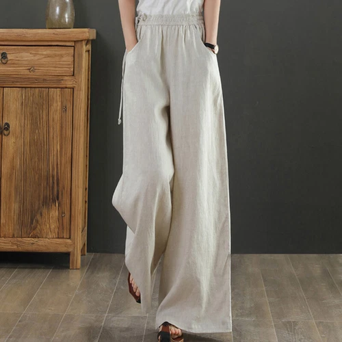 Women Loose Fit Elastic Waisted Palazzo Pant Ladies Daily Wear Casual - Picture 44 of 54