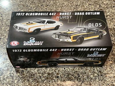 ACME 1:18 SCALE 1972 OLDSMOBILE 442 W-30 BLACK/GOLD! HURST DRAG OUTLAW! NIB!!