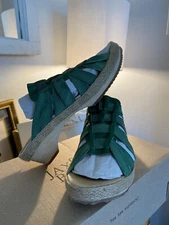 Jax & Bard Rosa Leather and Elastic Wooden Clog Spring Green Sandals 7.5-8 EU 38