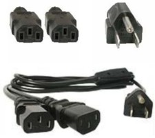 Lot10 6ft AC Power Splitter/Y/DUAL IEC320 C13 PC/Printer/TV/PDU Cord/Cable/Wire