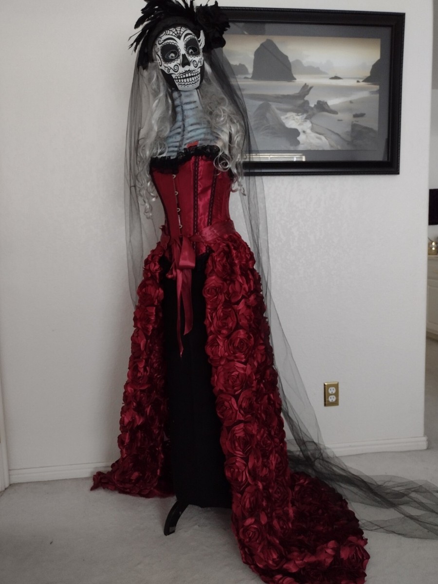 black day of the dead dress Amazon.com: Spirit Halloween Adult La Catrina Day Of the Dead Trumpet Dress Costume