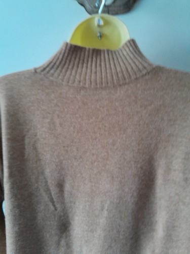 (M) NEXT JUMPER. high Neckline. Cuff Colour Block. Camel - Picture 9 of 10