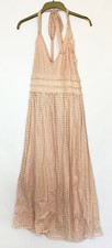 Topshop Long Pink Cotton Lace Trimmed Dress, Size 14 - (#D99)