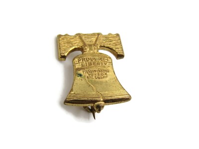 Vintage Proclaim Liberty Bell Pin Philadelphia Pass & Stow Gold Tone Lapel