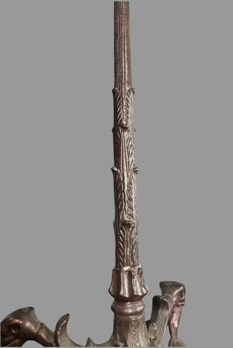 Antiker viktorianischer 23 Zoll Metallguss Kandelaber mit 5 Lichtern und figürlichem Reiher - Bild 12 von 14